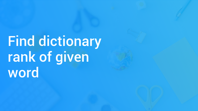 find-dictionary-rank-of-given-word-in-english-logical-reasoning-video